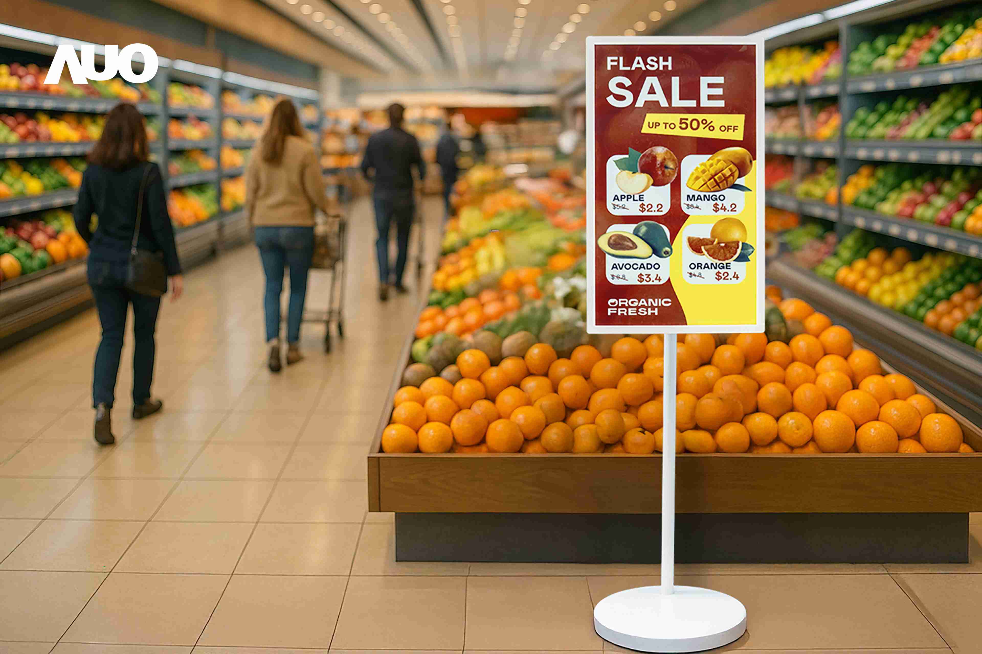 达擎首亮相低功耗、、全彩的〝aecoPost电子纸解决方案〞，，仅在更新画面时需要微量的电力驱动，，无需布建电线的便捷设计，，，，使其可灵活应用、、、随意置放，，，并可透过云端或行动装置app，，，轻松管理及排程广告内容，，，，晋升店头营销利器。。